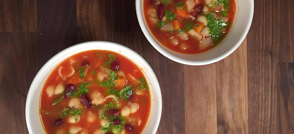 Soupe minestrone et pesto