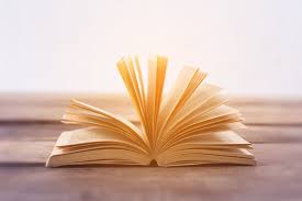 An open book on a table