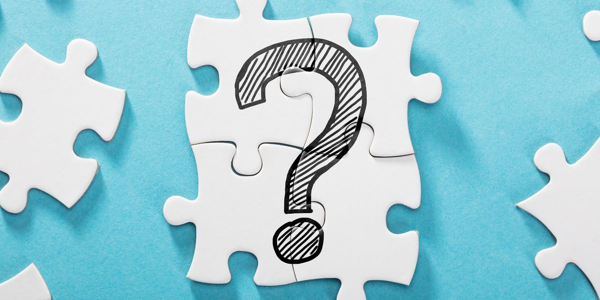 Puzzle pieces that make a question mark