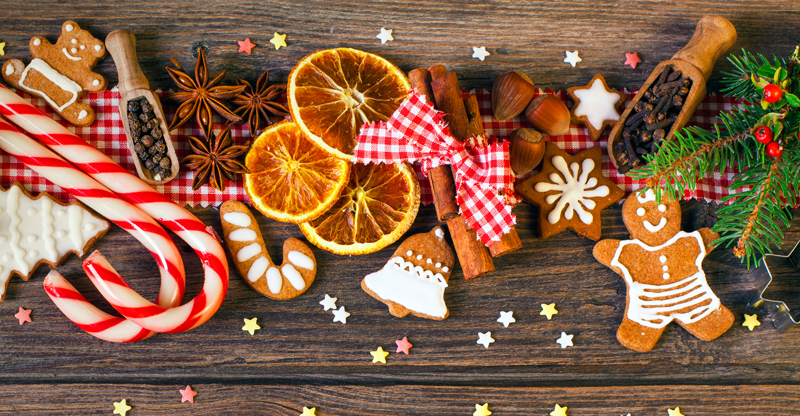 Holiday cookies, and baked goods on a table