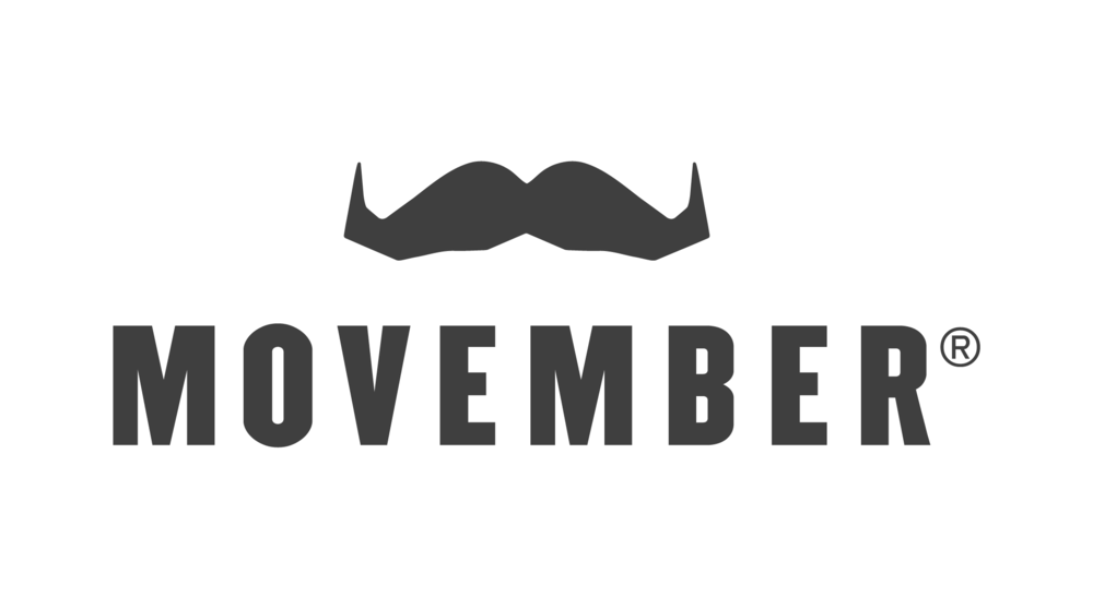 A graphic of a black mustache and text that reads "Movember."