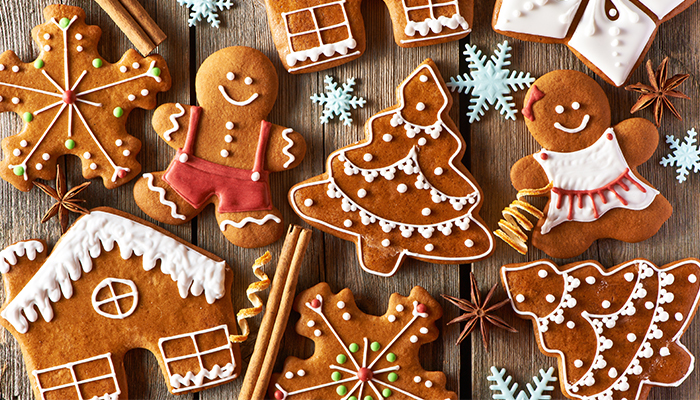 Holiday cookies, and baked goods on a table