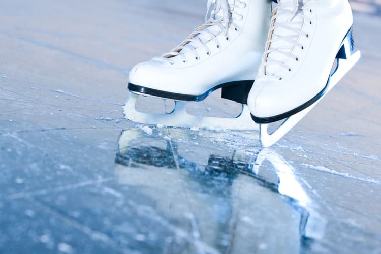 Figure skates on ice