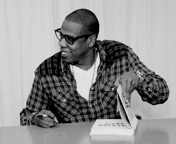 Jay-Z reading a book
