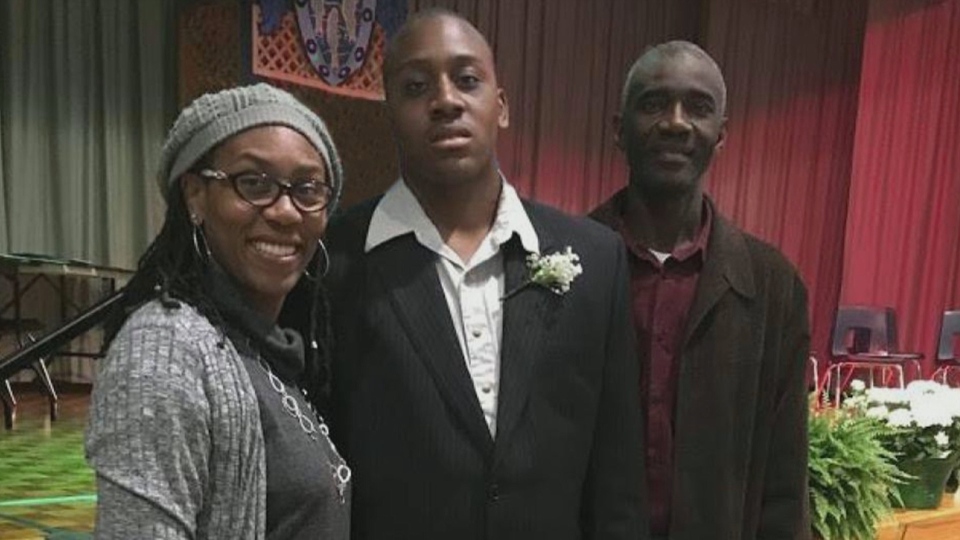 photos of Toronto couple Sherron and Clovis Grant and their son Isaiah who has autism