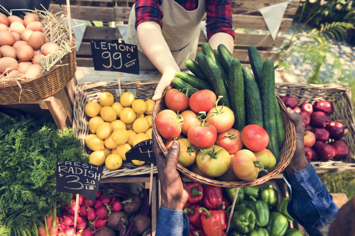 A local farmers market