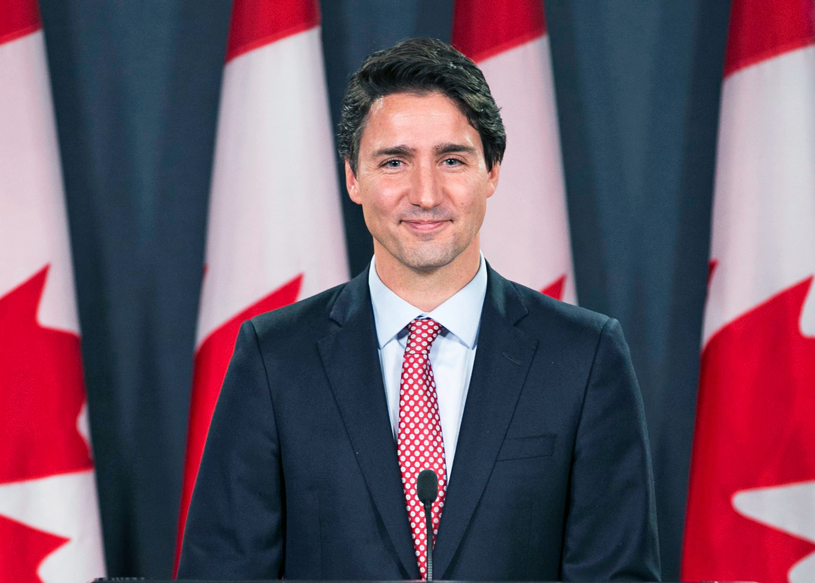 Justin Trudeau at a podium