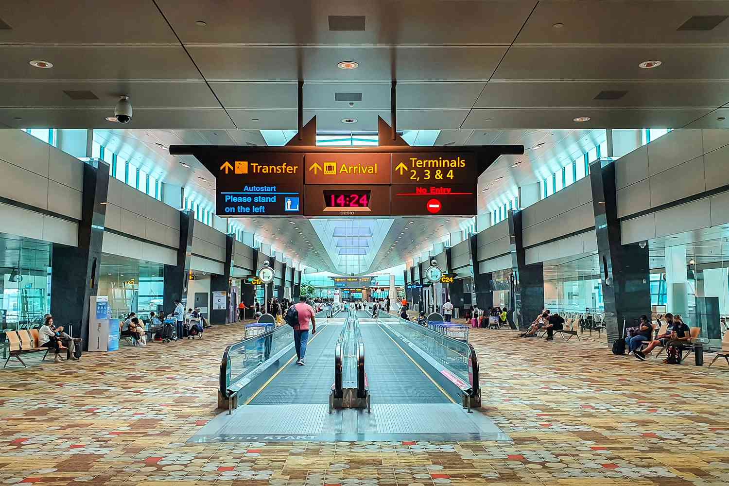 The inside of an airport